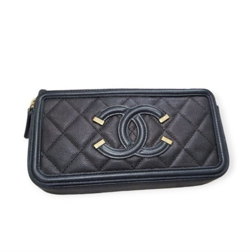 CHANEL CAVIAR Small Crossbody Bag wallet cellphone holder - Picture 1 of 12